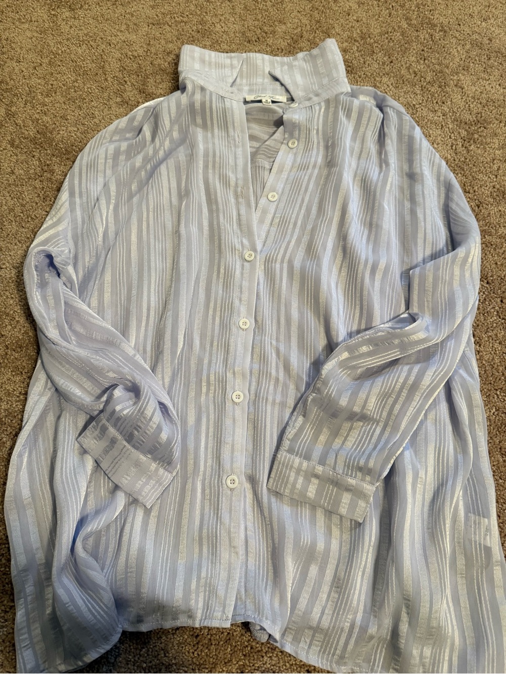 Light purple Striped Button-Down Shirt - Women